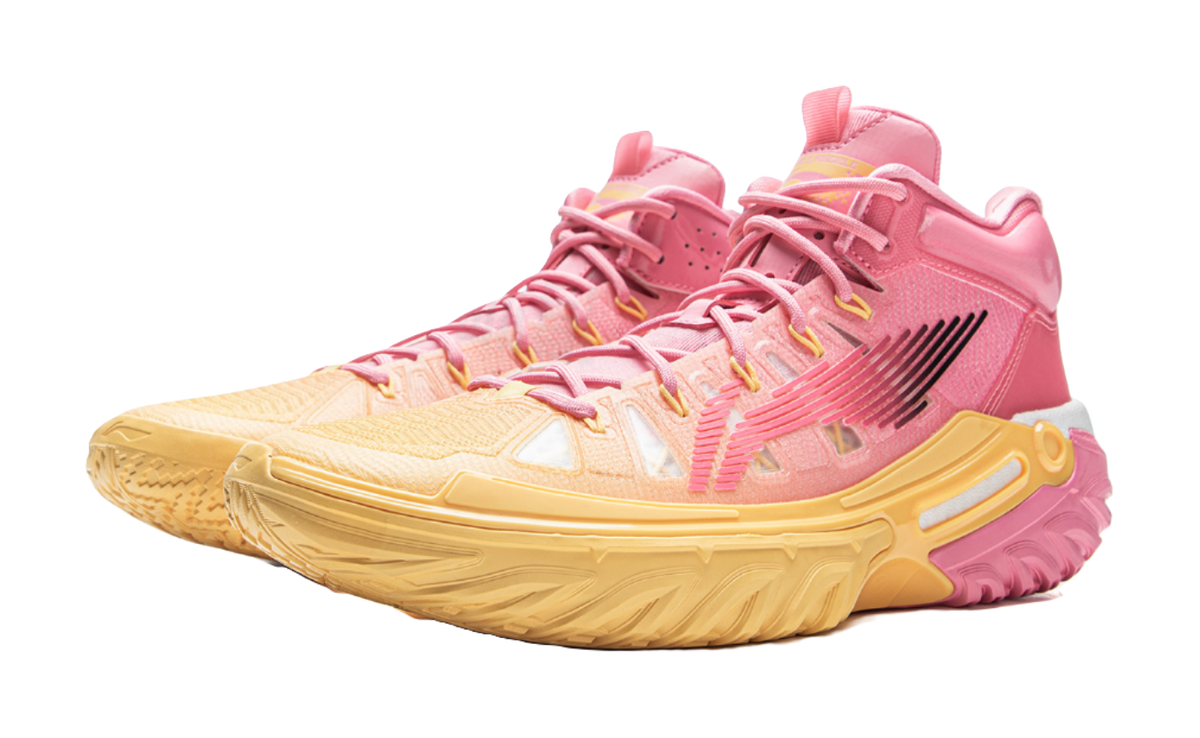 Li Ning Jie Ao 2High Basketball Shoes Mens High top Fairy Pink/Soft Apricot Yellow  VJSNEAKER