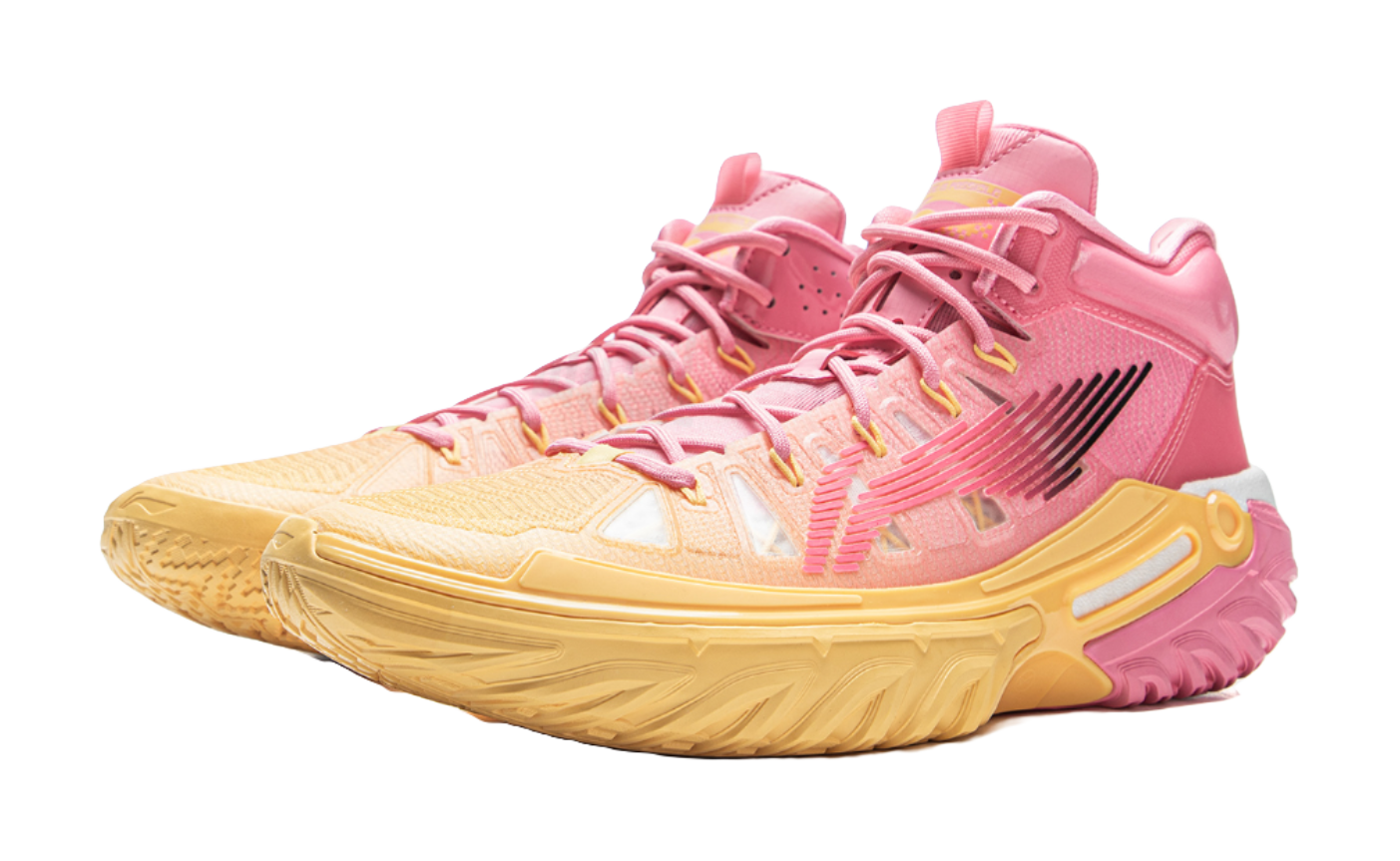 Li Ning Jie Ao 2High Basketball Shoes Mens High top Fairy Pink/Soft Apricot Yellow  VJSNEAKER