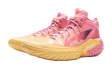 Li Ning Jie Ao 2High Basketball Shoes Mens High top Fairy Pink/Soft Apricot Yellow  VJSNEAKER
