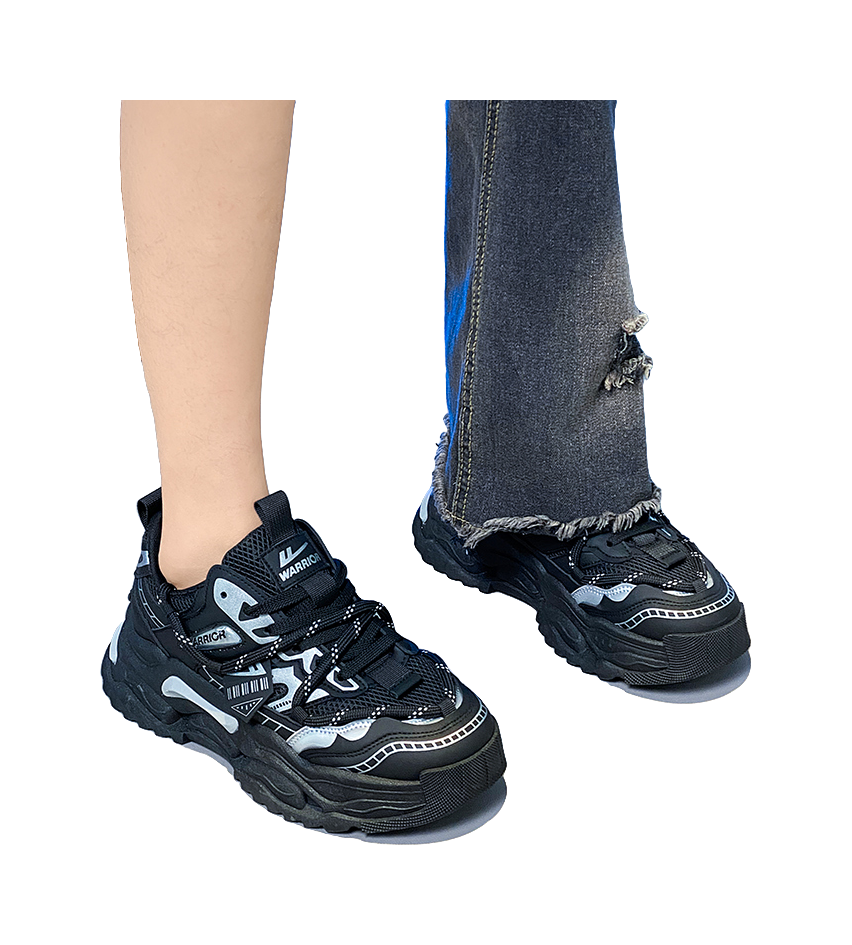 Warrior Abrasion Resistant Breathable Height Increasing Low top Chunky Sneakers Mens  vjsneaker.com