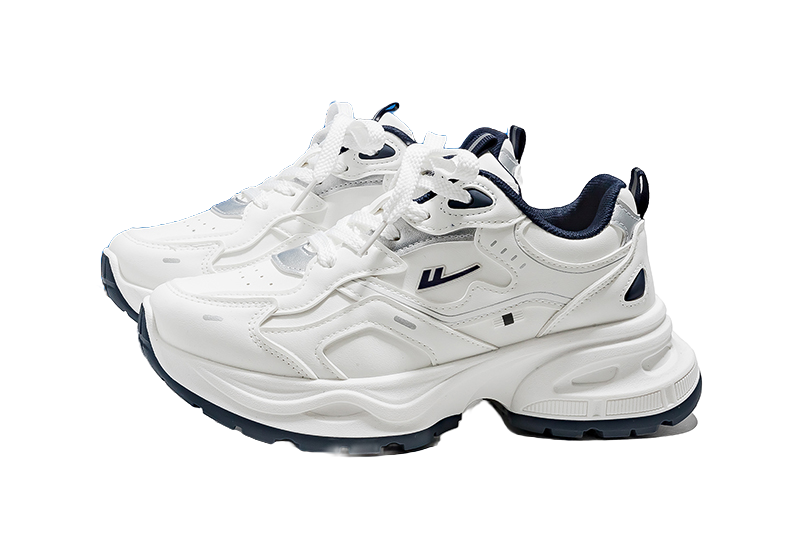 Warrior Low top Chunky Sneakers Unisex White Blue 