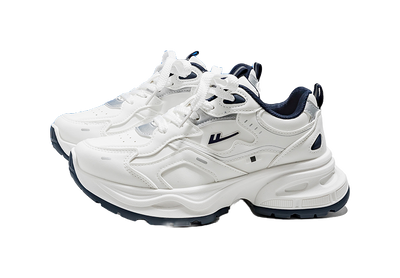 Warrior Low top Chunky Sneakers Unisex White Blue 