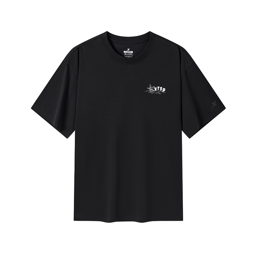 Xtep pure cotton round neck pullover, loose, casual, comfortable, soft, versatile knit T-shirt, unisex  vjsneaker.com