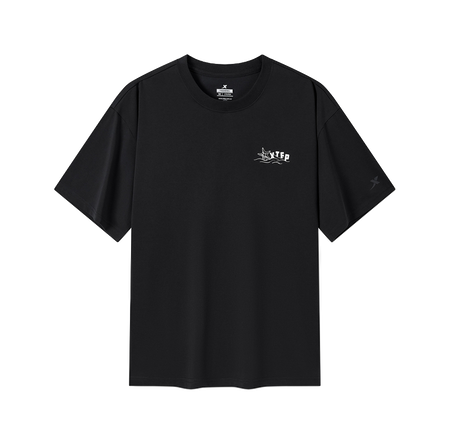 Xtep pure cotton round neck pullover, loose, casual, comfortable, soft, versatile knit T-shirt, unisex  vjsneaker.com