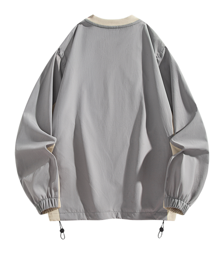 Warrior Revival Cloud Sail Series American Trendy College Style Contrast Ribbed Bottom Adjustable Smiling Face Letter Printed Loose Casual Versatile Hoodie Bottom Shirt Outer Wear Inner Wear Hoodie Long Sleeve T-shirt Unisex  vjsneaker.com