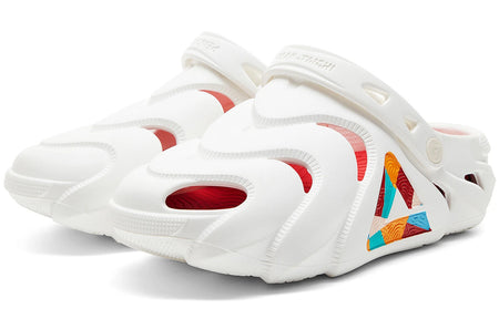 PEAK Men's Taichi Kunpeng Clog Sandals - Breathable EVA Slides with Memory Foam (Ivory/Red)  vjsneaker.com