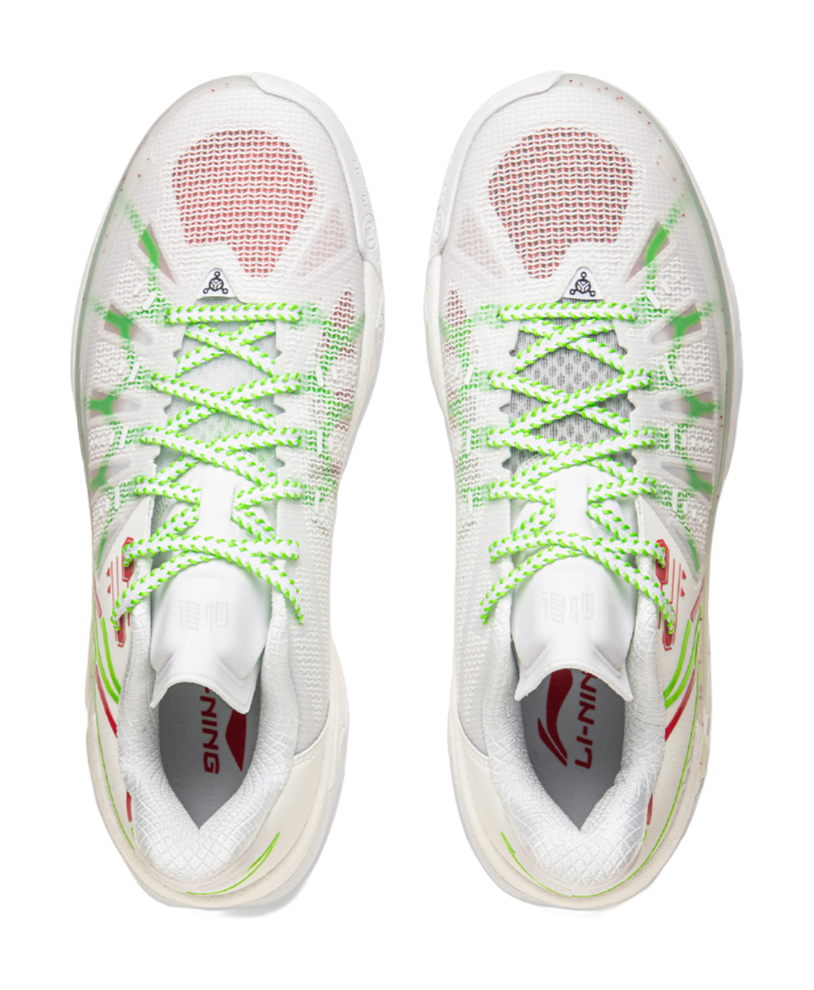 LiNing Jie Ao 2 Cushioning Anti-Slip And Wear-Resistant Rebound Low-Top Outdoor Basketball Shoes Mens White Green  VJSNEAKER