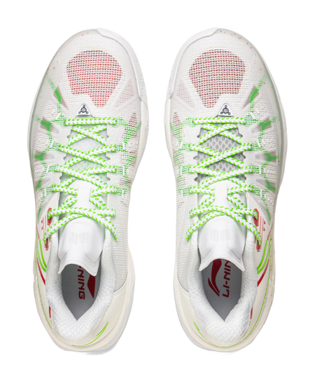 LiNing Jie Ao 2 Cushioning Anti-Slip And Wear-Resistant Rebound Low-Top Outdoor Basketball Shoes Mens White Green  VJSNEAKER