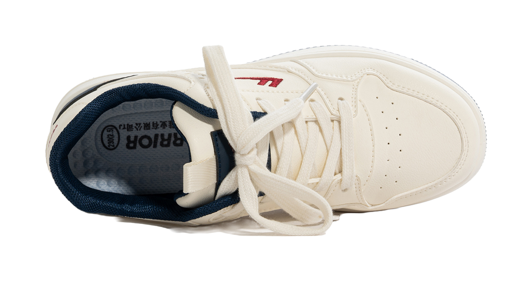 Warrior Slip Resistant, Abrasion Resistant, Lightweight Low Top Skateboard Shoes Unisex Beige Dark Blue Red 