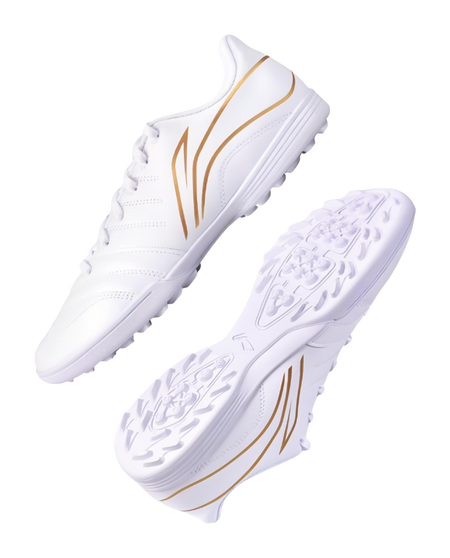 Li-Ning Chang Ge "White Gold" YSTU039-4 - TF Turf Soccer Shoe Unisex White Gold