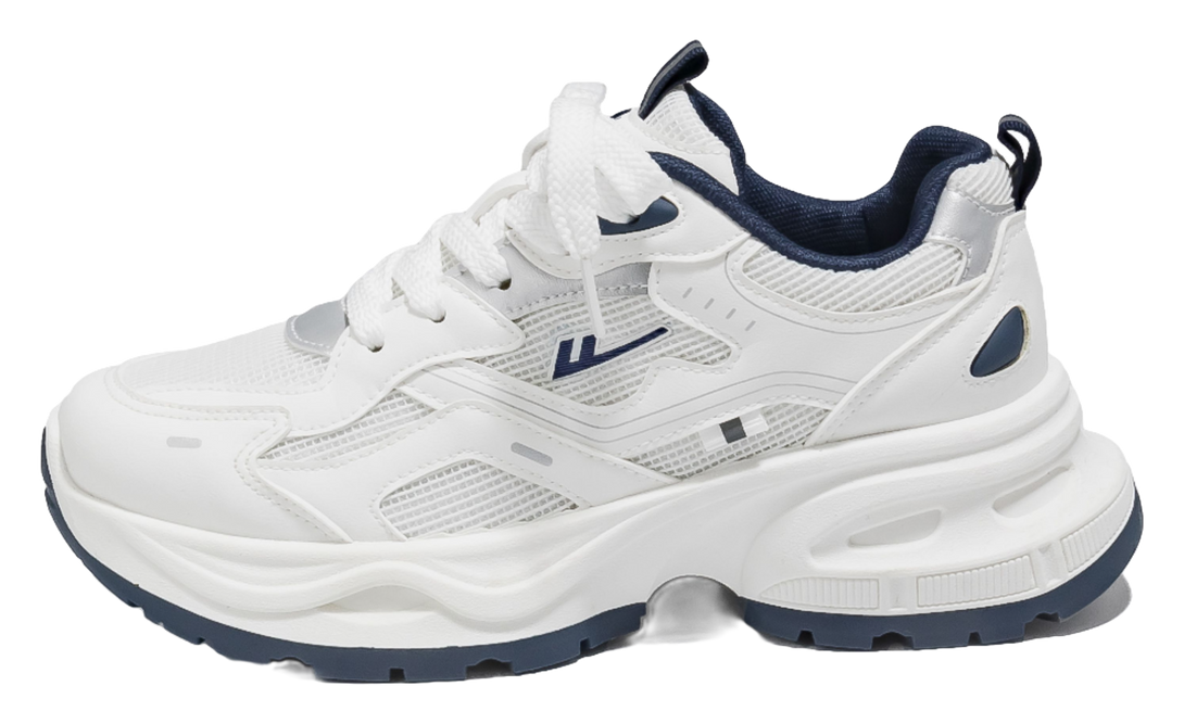 Warrior Low top Chunky Sneakers Unisex White Blue 