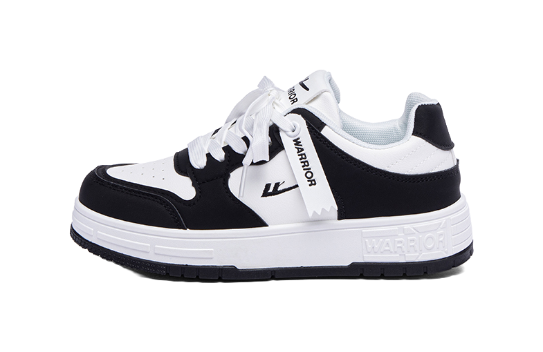 Warrior Abrasion Resistant, Lightweight, And Breathable Low Top Skateboard Shoes Unisex White Black 