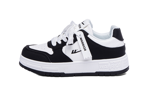 Warrior Abrasion Resistant, Lightweight, And Breathable Low Top Skateboard Shoes Unisex White Black 