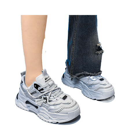 Warrior Abrasion Resistant Breathable Height Increasing Low top Chunky Sneakers Mens  vjsneaker.com