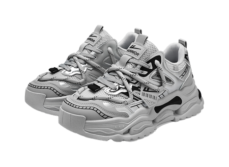 Warrior Abrasion Resistant Breathable Height Increasing Low top Chunky Sneakers Mens  vjsneaker.com