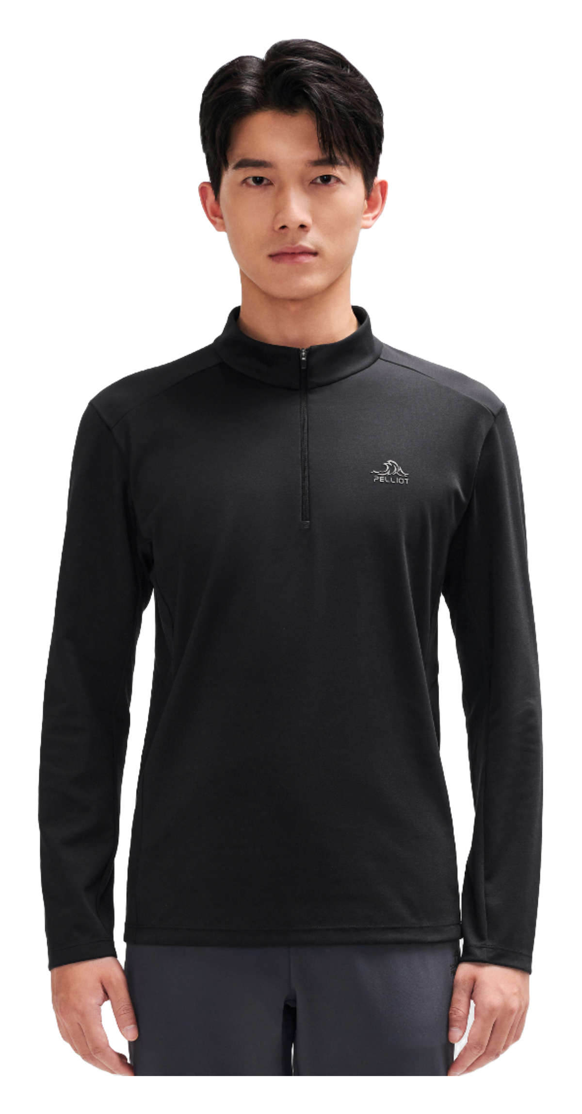 Boxi and PELLIOT outdoor long sleeved Polygiene antibacterial sports elastic top, casual, comfortable, skin friendly, warm, semi high neck sweatshirt, base T-shirt for men  vjsneaker.com