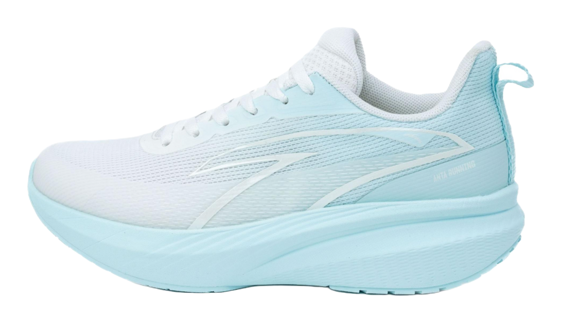 Anta Cloud Trail Cushioning Slip Resistant Coverage Low Top Casual Running Shoes Women's White Blue 
