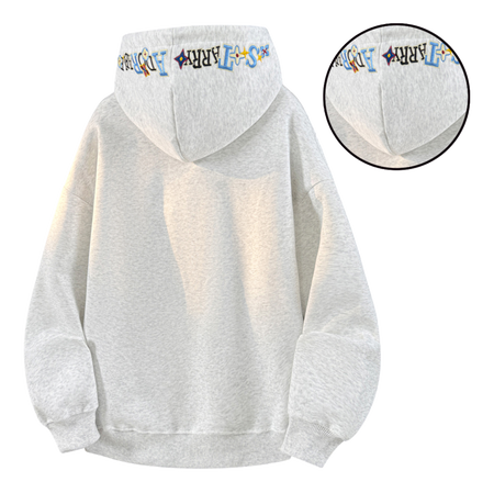 Warrior Warrior American Basic Retro Fun Embroidered Letter Logo Loose Casual Trend Versatile Windproof College Style Sports Couple Hooded Long Sleeve Thick Velvet Hoodie for Men and Women  vjsneaker.com