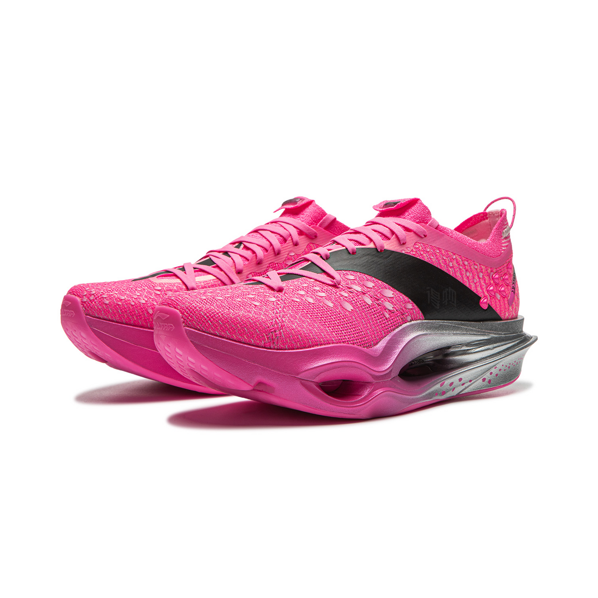 Li Ning Feidian 6 ULTRA Cushioning Slip Resistant Abrasion Resistant Low top Carbon Plate Running Shoes Unisex Pink