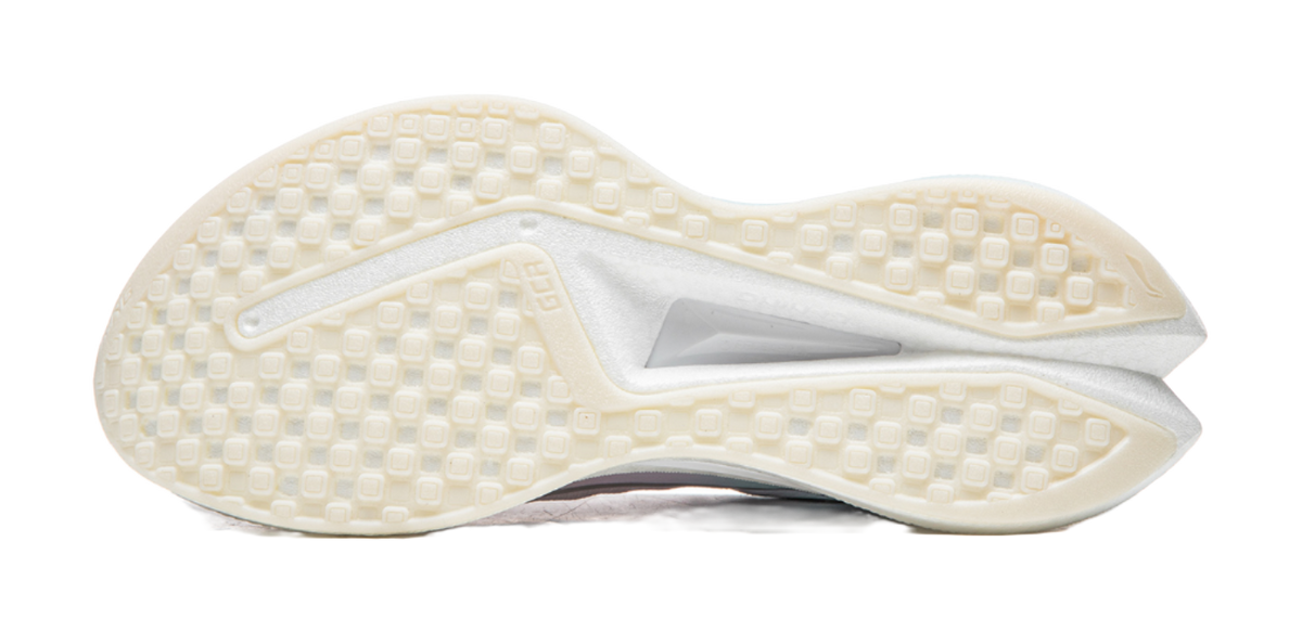 Li-Ning Red Hare 9 Pro outsole, textured rubber tread in cream and light gray
