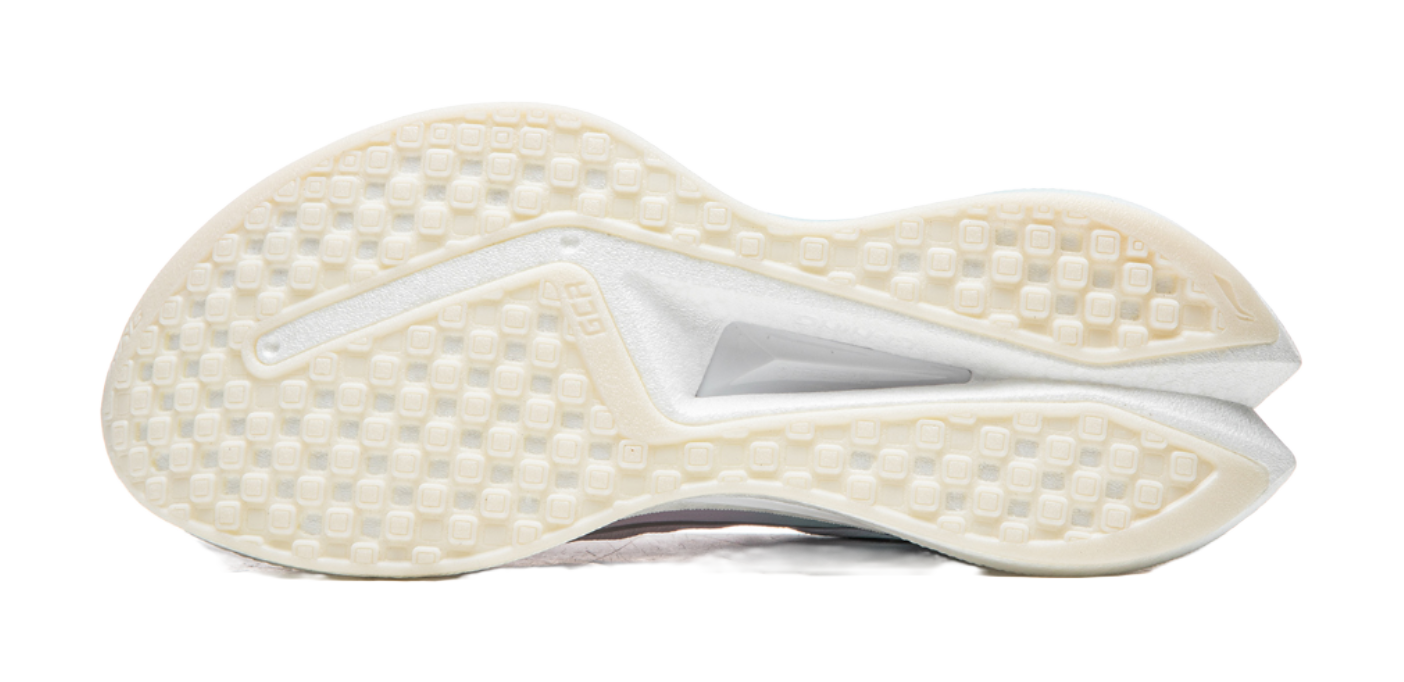 Li-Ning Red Hare 9 Pro outsole, textured rubber tread in cream and light gray