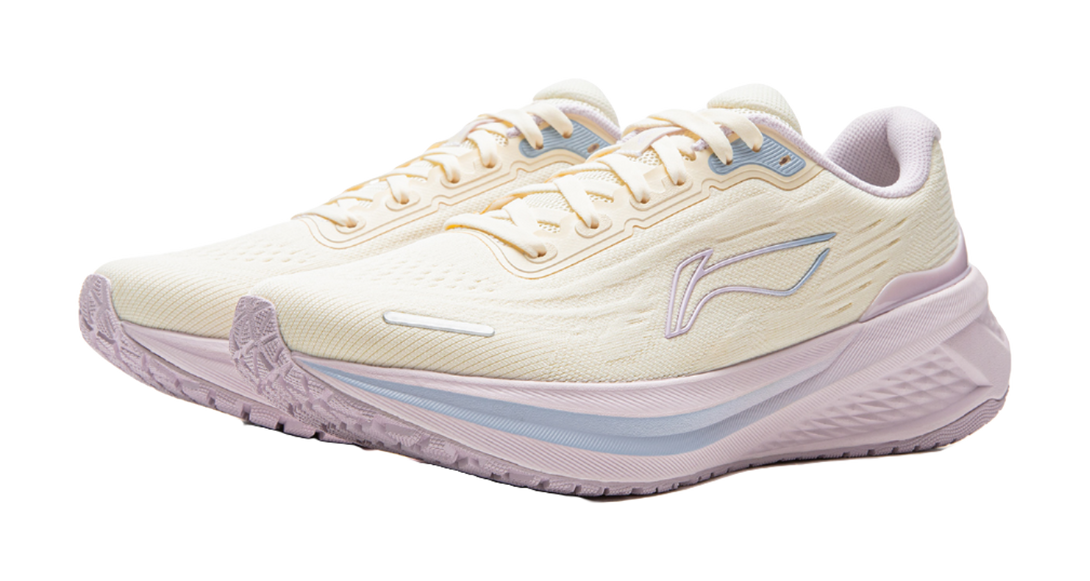 LiNing MINEPAIR 3.0 V2 Shock Absorbers Slip Resistant Abrasion Resistant Breathable Low Top Running Shoes Women's Ecru 