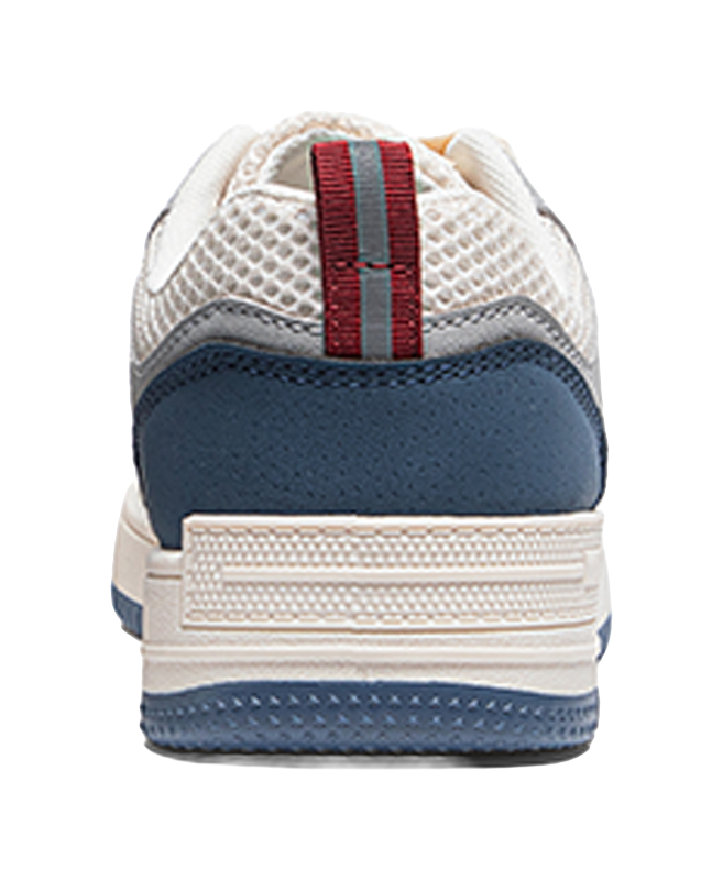 Warrior Slip Resistant, Abrasion Resistant, Lightweight, Breathable Low top Skateboard Shoes Unisex Beige Blue 