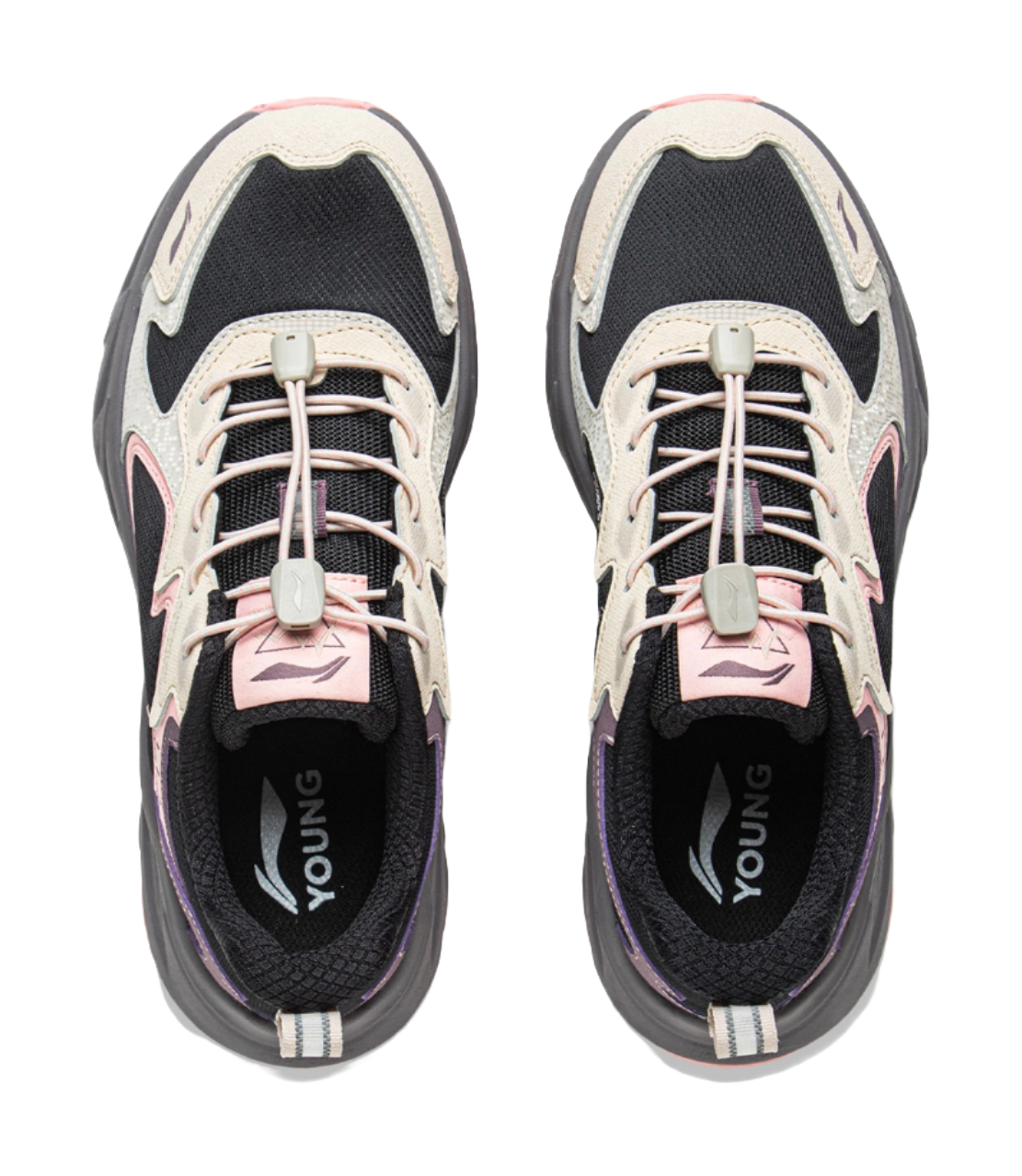 Li Ning children's outdoor synthetic leather vertical and horizontal V2 simple casual grip children's outdoor shoes  VJSNEAKER