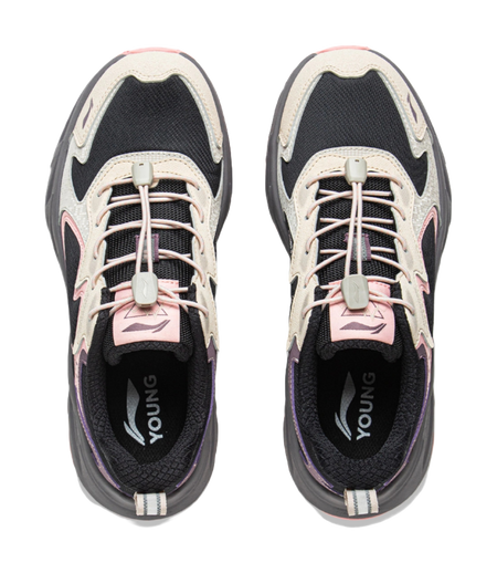 Li Ning children's outdoor synthetic leather vertical and horizontal V2 simple casual grip children's outdoor shoes  VJSNEAKER