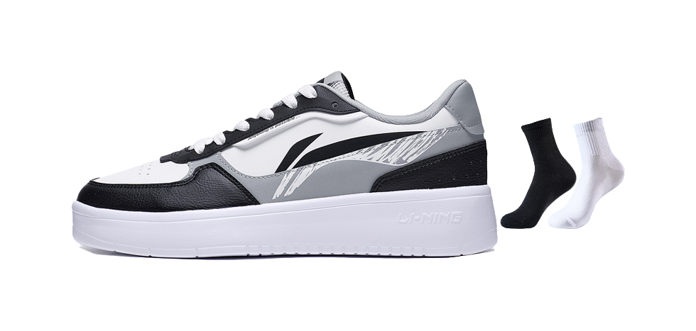 LINING Duda Skateboard Shoes Men's Low top Black/Standard White 