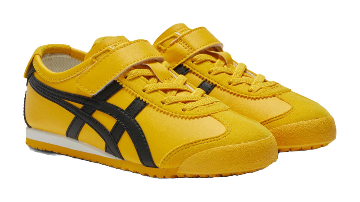 Onitsuka Tiger MEXICO 66 Anti-Slip Wear-Resistant Low-Top Kids Lifestyle Shoes Yellow Black Kids  VJSNEAKER