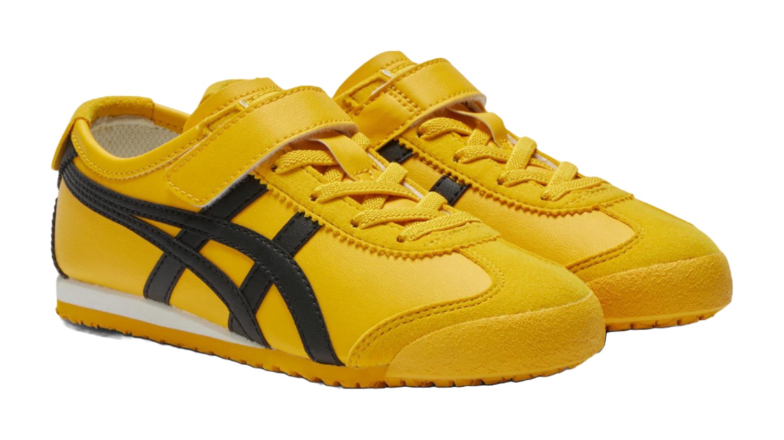 Onitsuka Tiger MEXICO 66 Anti-Slip Wear-Resistant Low-Top Kids Lifestyle Shoes Yellow Black Kids  VJSNEAKER