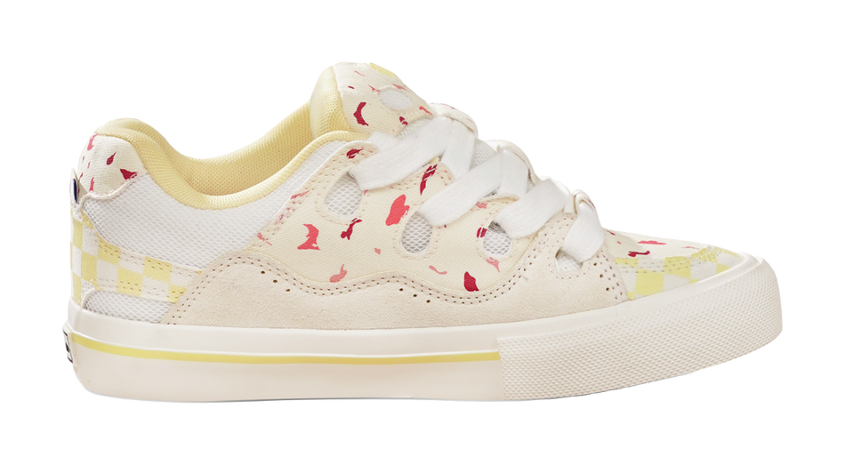 Ollieskate Magic Bake Abrasion Resistant Low top Skateboard Shoes Unisex White Yellow