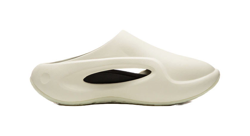 Off-white slide slippers with curved footbed and oval openings