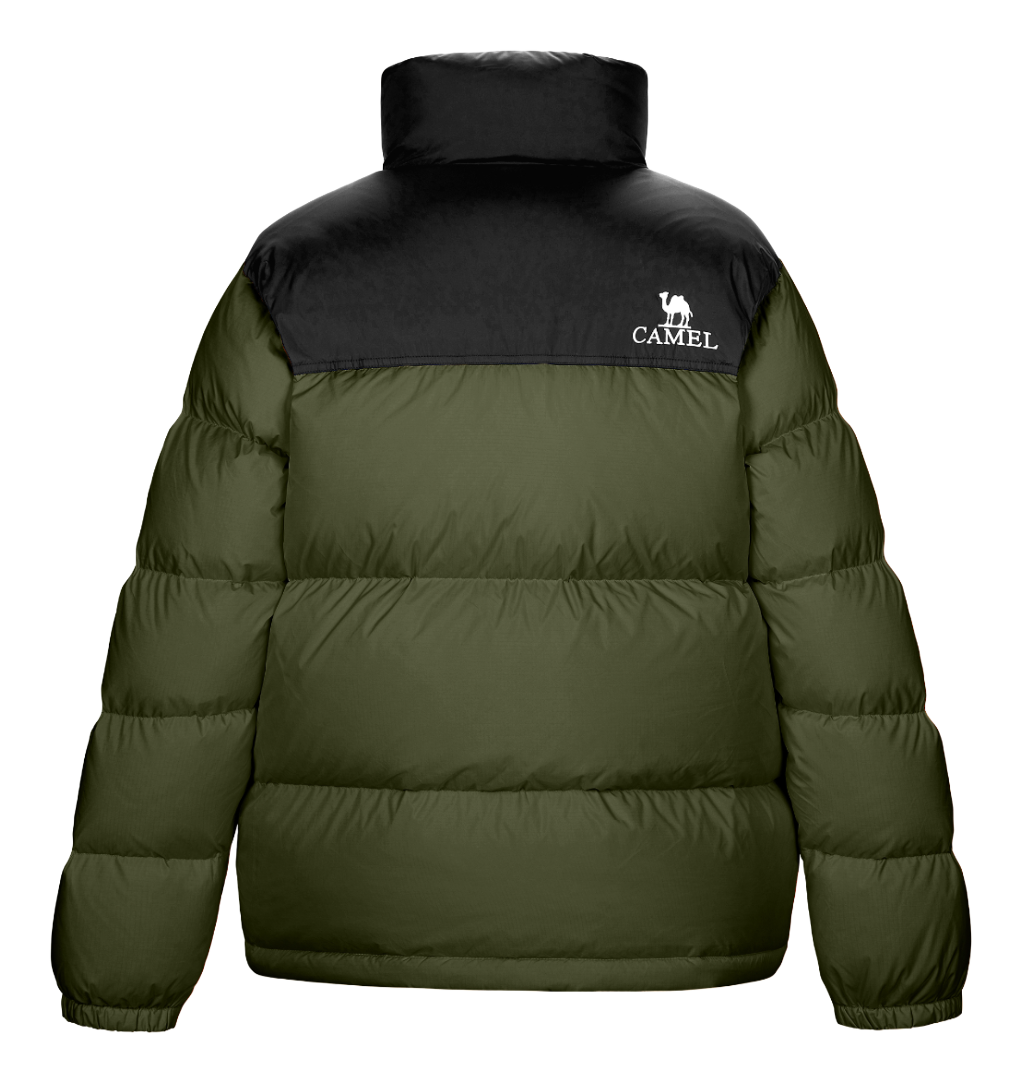 CAMEL Outdoor Color Block Soft Windproof Cold Resistant Down Jacket Unisex  vjsneaker.com