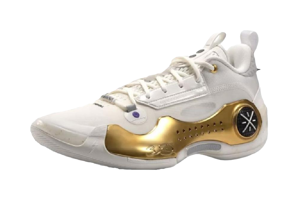 LiNing WOW 10 Abrasion Resistant Shock Absorbers Low top Basketball Shoes Mens White Gold  VJSNEAKER