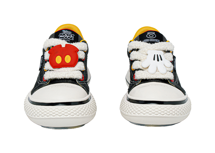 Disney x OLD ORDER Chunky Shoes Abrasion Resistant Height Increasing Low top Canvas Shoes Unisex Black White 