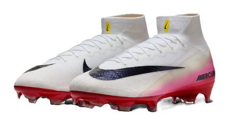 Nike Mercurial Superfly 10 FG Firm Ground Leather Soccer Shoes Unisex White Red  vjsneaker.com