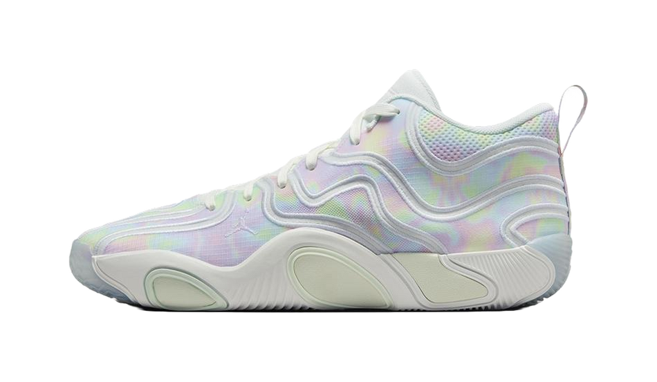 Jordan Tatum 3 Slip Resistant Abrasion Resistant Mid top Basketball Shoes Mens White Pink  vjsneaker.com