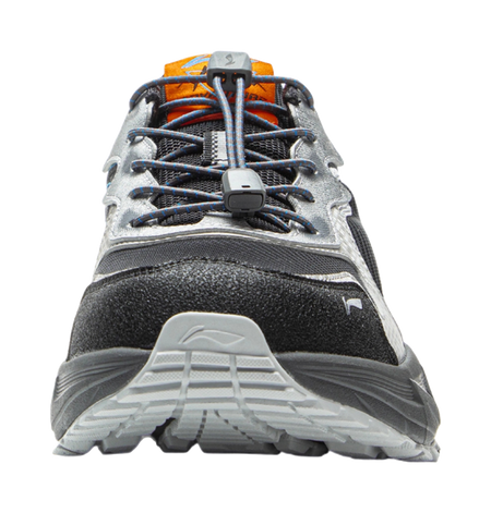 Li Ning Children's Outdoor Synthetic Leather Fashion, Leisure, Versatile, Simple Children's Outdoor Shoes Black and Grey Unisex  VJSNEAKER