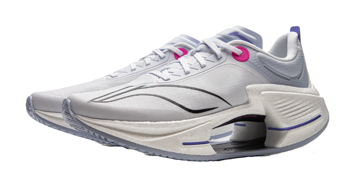 Li Ning Shadow 3 Essential Low top Racing Running Shoes Mens White Purple  VJsneaker
