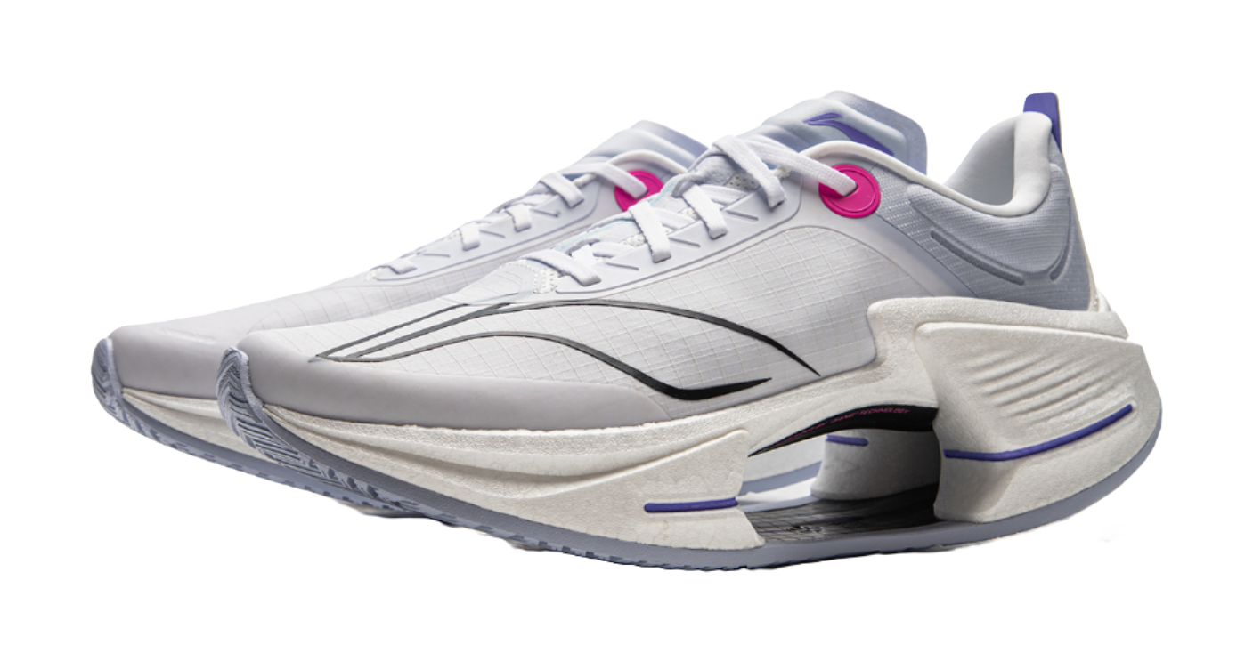 Li Ning Shadow 3 Essential Low top Racing Running Shoes Mens White Purple  VJsneaker