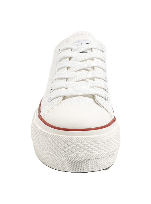 HUANQIU Slip Resistant, Abrasion Resistant, Lightweight, Height Increasing Low top Canvas Shoes Women's 