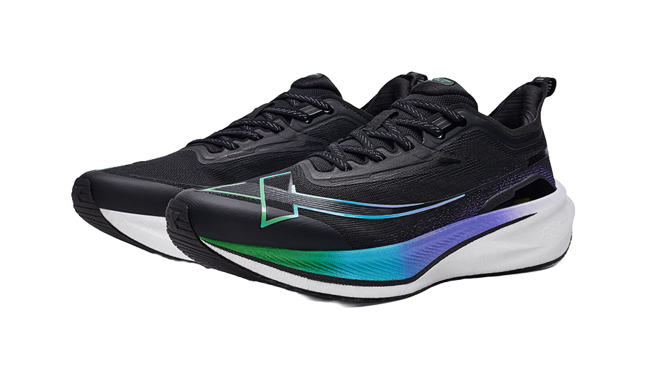 XTEP Two Thousand Kilometers 2.0 Cushioning, Wear Resistant Low top Racing Running Shoes Men's Black/Scallion Green 