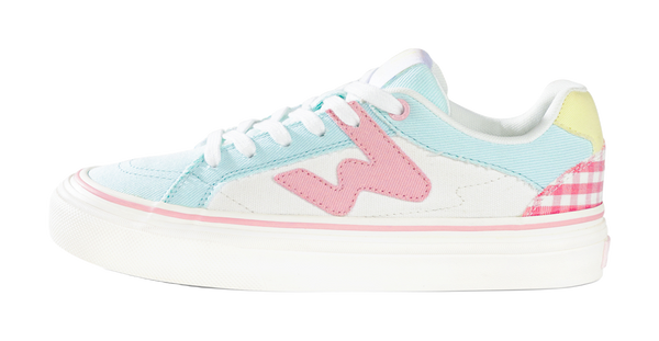 Ollieskate Wear Resistant Lightweight And Balanced Low Top Skateboard Shoes Unisex White Blue Pink 