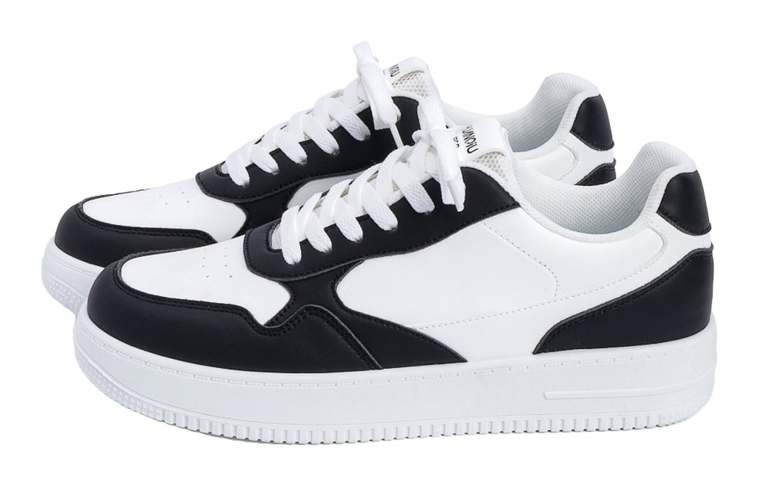 HUANQIU Coverage Slip Resistant Lightweight Height Increasing Low top Skateboard Shoes Men's White 