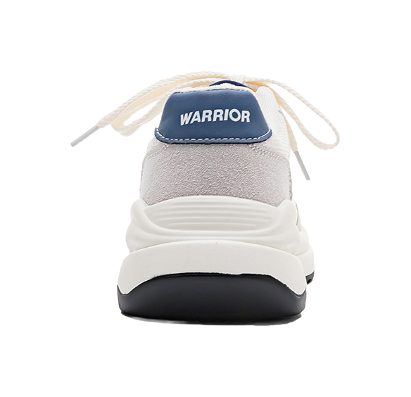 Warrior Cushioning Anti-Slip Wear-Resistant Breathable Height Increasing Low-Top Chunky Sneakers Unisex White Dark Blue 
