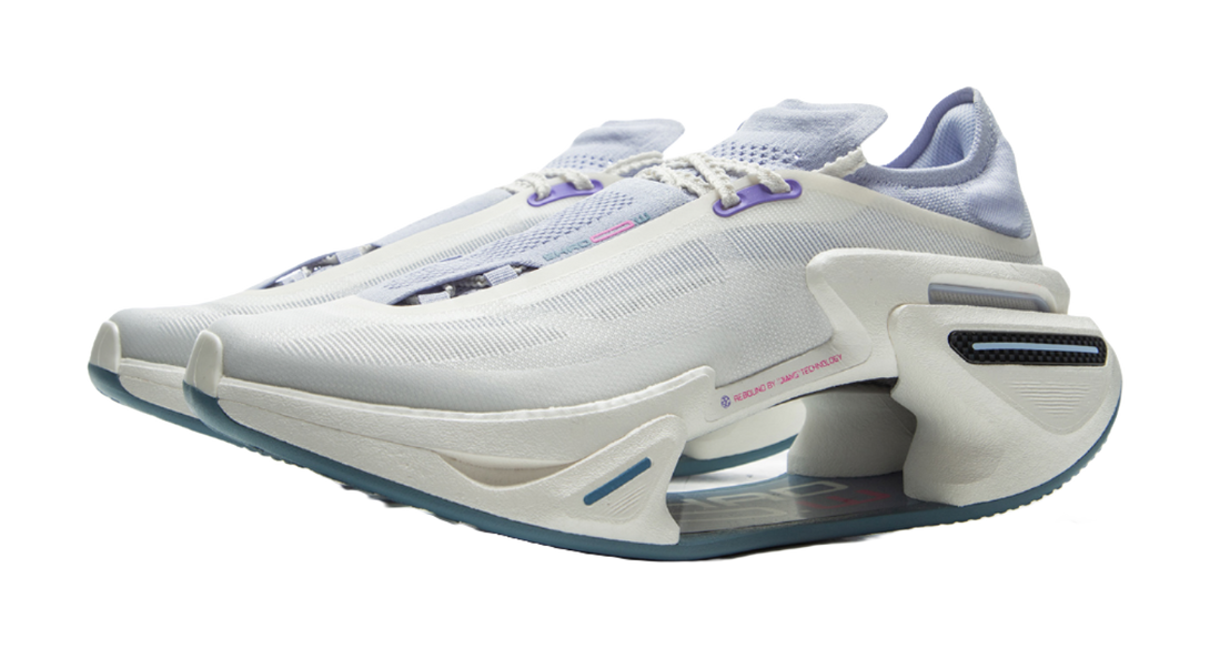 LiNing Shadow 3.0 Cushioning Abrasion Resistant Breathable Rebound Low top Casual Running Shoes Unisex White Purple 