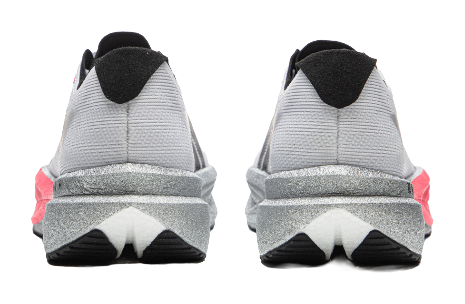Li-Ning racing running shoe, rear view with black collar, red heel accent, gray sole