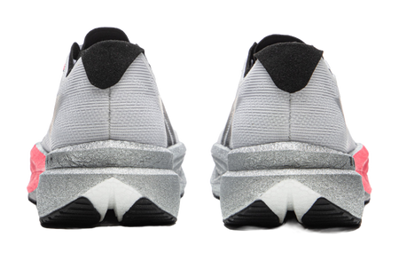 Li-Ning racing running shoe, rear view with black collar, red heel accent, gray sole